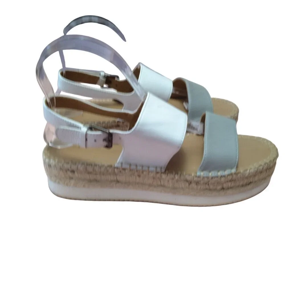 Soludos Women's Size 8 Ali Sport Sandals Leather Slingback Platform Espadrilles